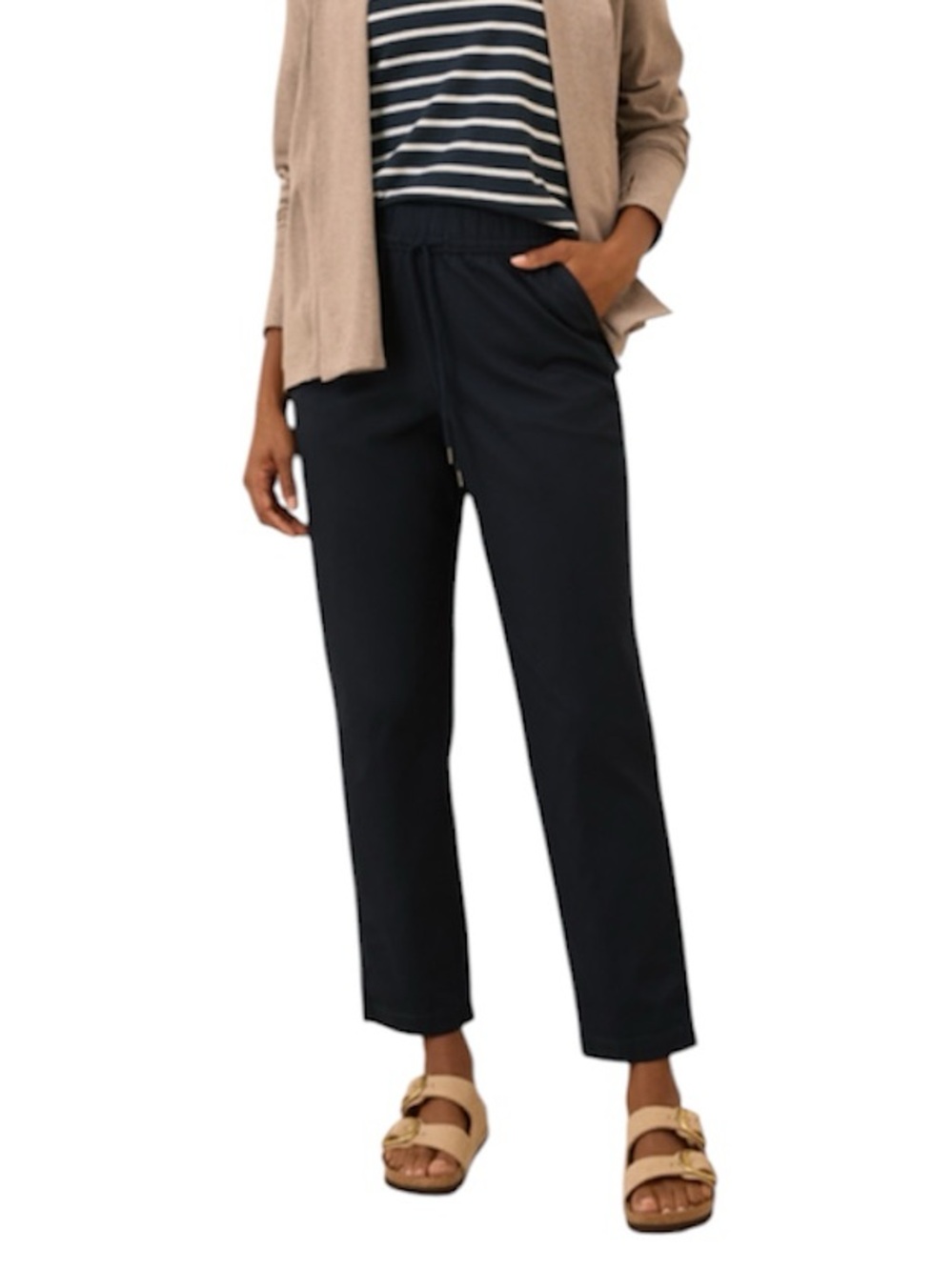Pact Organic Daily Twill Ultra-High Rise Tapered Pant Blue Navy Organic M